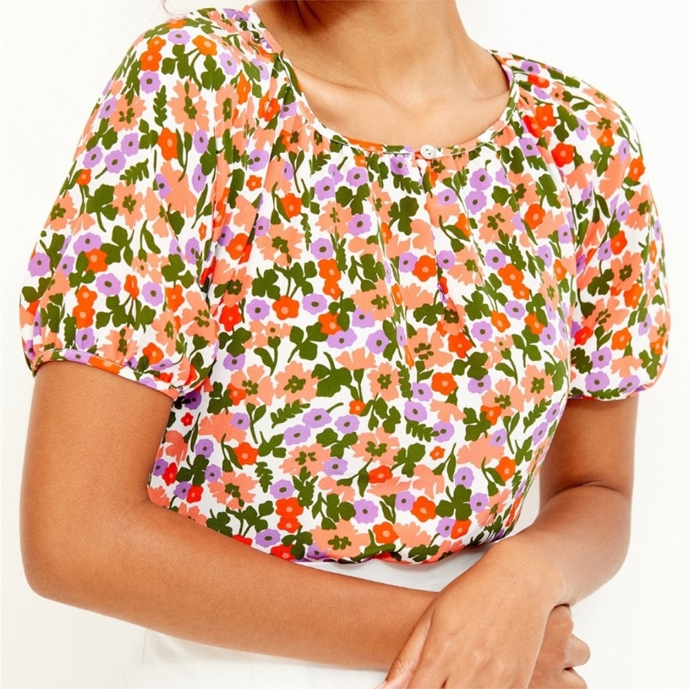 Amour Vert Lotta 100% Floral Washable Silk Blouse